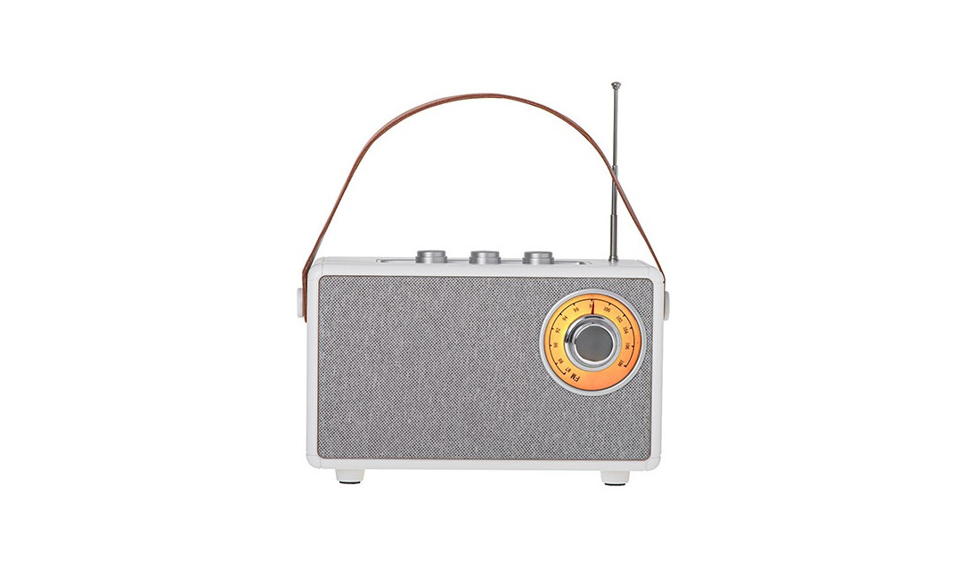Radio FM z Bluetooth Retro 1500mAh USB Funkcje AUX/TWS Białe Camry