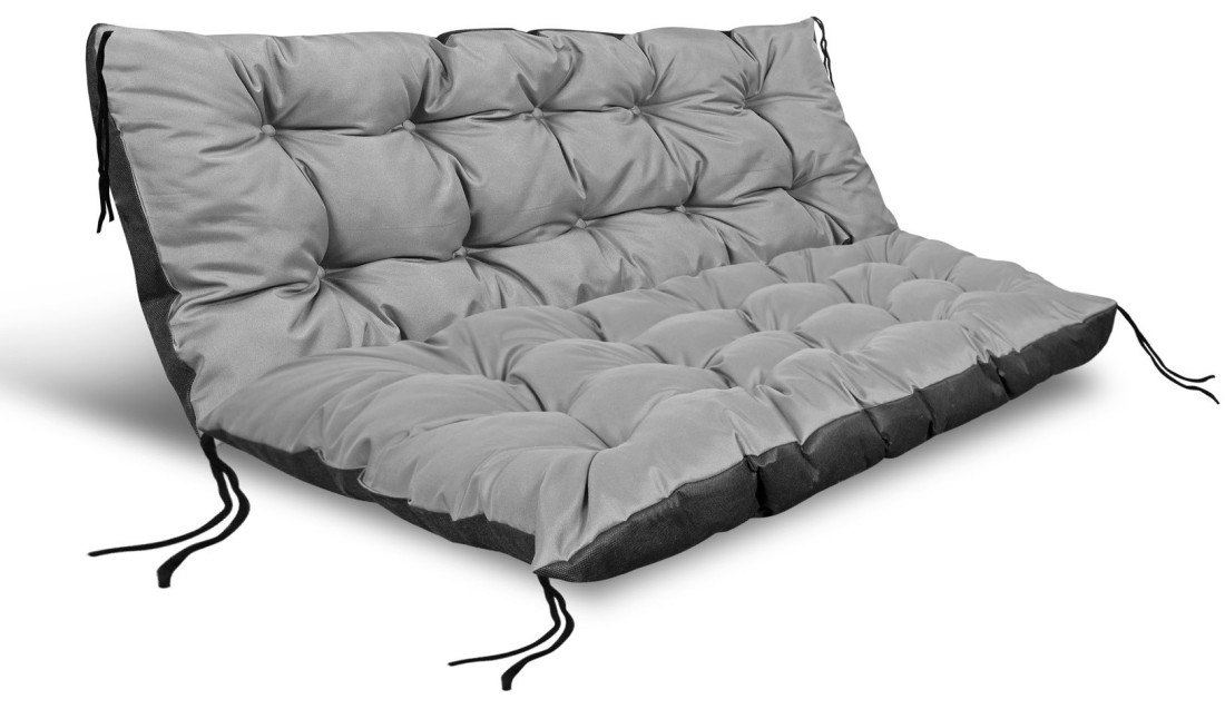 Poduszka ogrodowa 120/80 cm + 120/40 cm na ławkę palety wodoodporna szara
