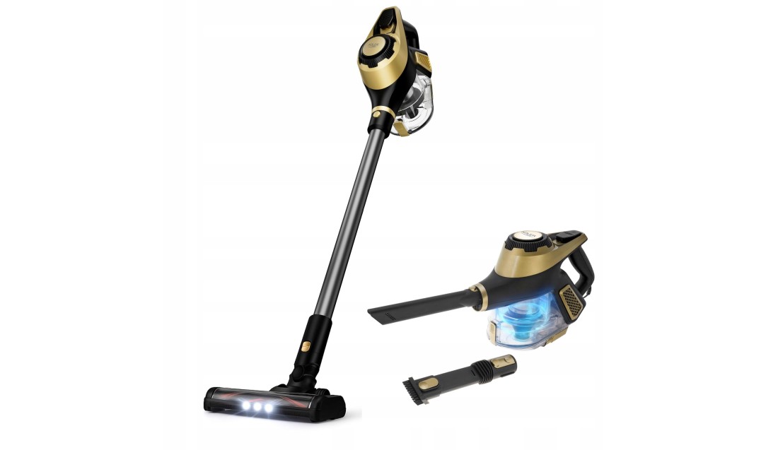 Odkurzacz pionowy bezworkowy Adler Light Gold 700 W z turboszczotką LED 3w1