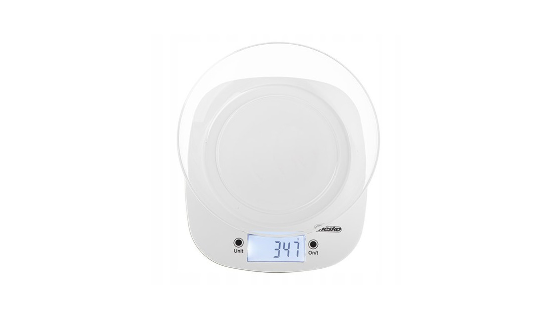 Waga kuchenna z misą 1,4L LCD Precyzyjna 5kg/1g Biała Mesko