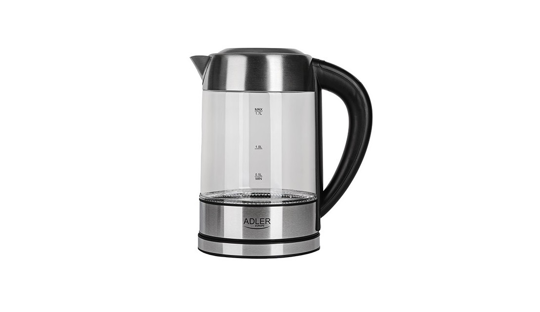 Czajnik Kuchenny Elektryczny 1,7L LCD Regulacja Temperatury Inox Adler
